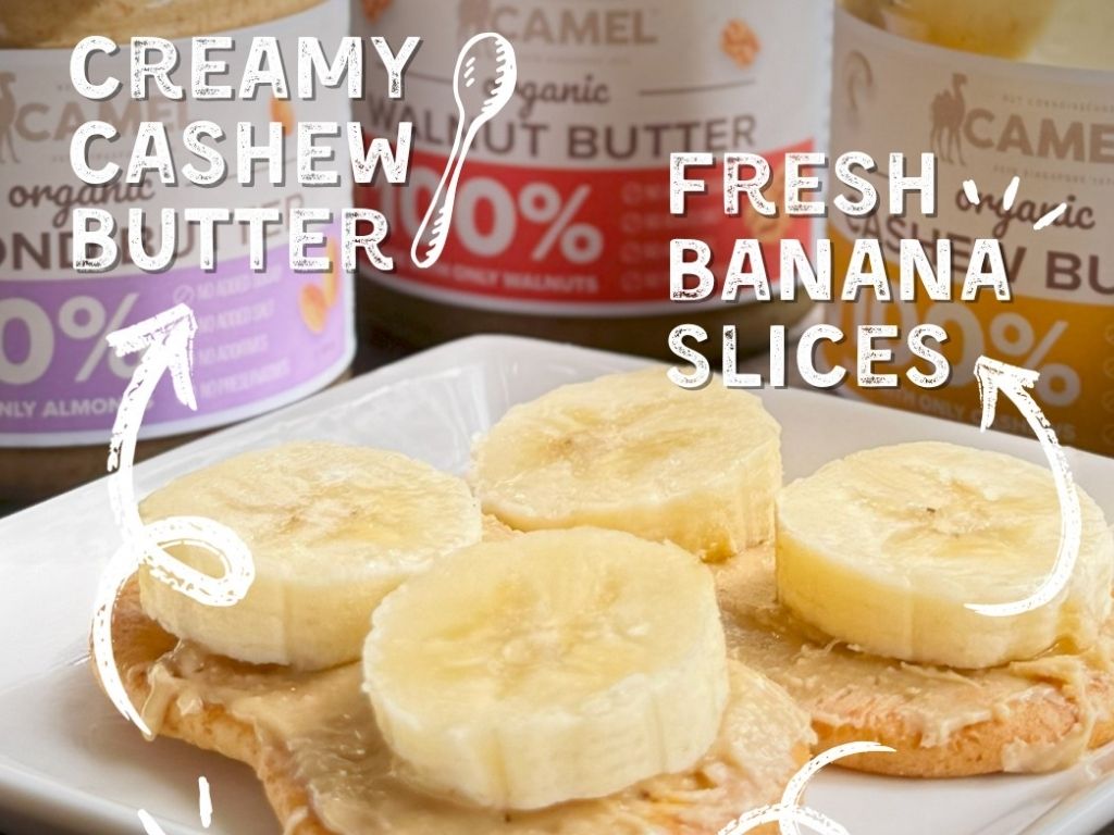 Banana with Cashew Butter for Instant Energy