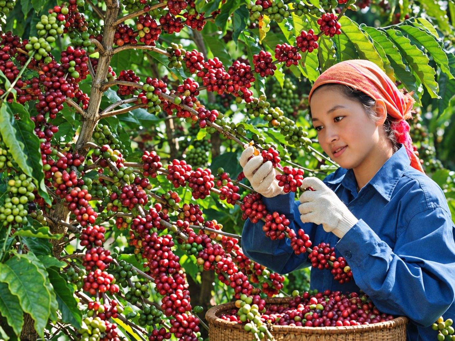 Hand picking a ripe cashew apple